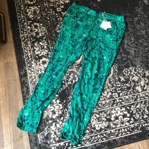 Skunkfunk green and blue printed pants *NWT*